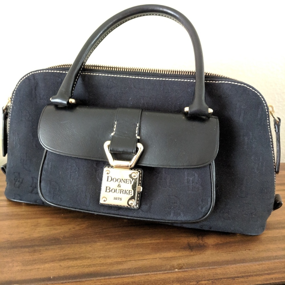Dooney & Bourke black leather dome satchel purse